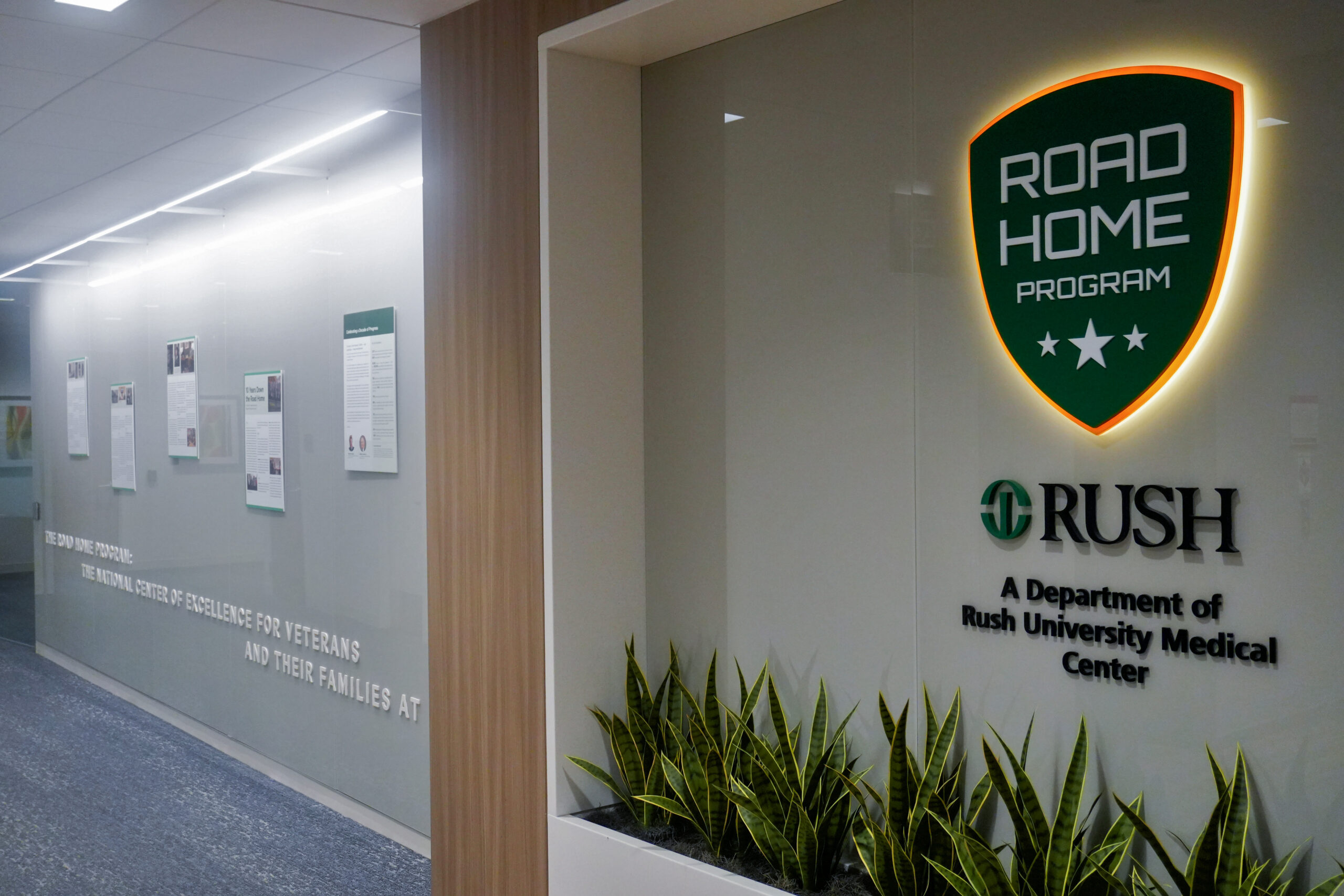 the entrance to Rush University Road Home Program